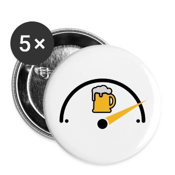 Bier full - Buttons small 1''/25 mm (5-pack) - white - Front