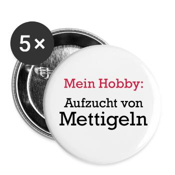 Mettigel - Buttons klein 25 mm (5er Pack) - Weiß - Vorne