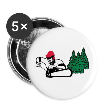 holzfäller - Buttons klein 25 mm (5er Pack) - Weiß - Vorne
