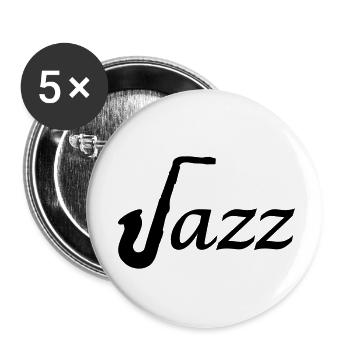 Jazz - Lot de 5 petits badges (25 mm) - blanc - Devant