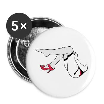 Frau Beine_d1 - Buttons klein 25 mm (5er Pack) - Weiß - Vorne