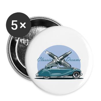 Classic car - Buttons small 1''/25 mm (5-pack) - white - Front