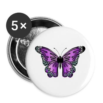 Butterfly - Buttons klein 25 mm (5er Pack) - Weiß - Vorne