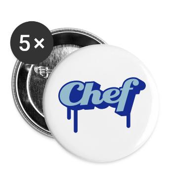 chef - Buttons small 1''/25 mm (5-pack) - white - Front