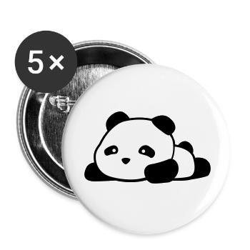 Panda - Buttons klein 25 mm (5er Pack) - Weiß - Vorne