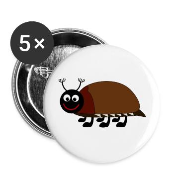 Playful bug illustration for kids - Buttons small 1''/25 mm (5-pack) - white - Front
