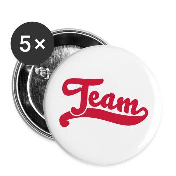team - Lot de 5 petits badges (25 mm) - blanc - Devant