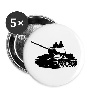 Tank T-34 - Lot de 5 petits badges (25 mm) - blanc - Devant