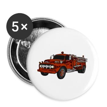 Fire Engine Firefighter Truck - Buttons small 1''/25 mm (5-pack) - white - Front