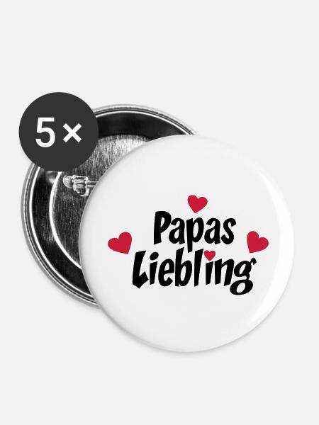 Papa - Buttons klein 25 mm (5er Pack) - Weiß