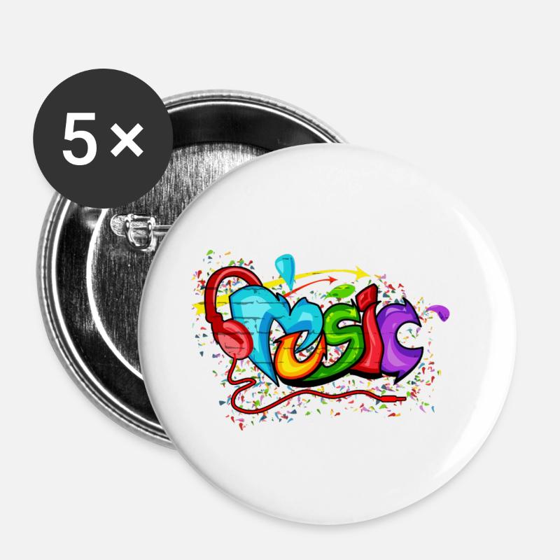 Graffiti2 - Buttons small 1''/25 mm (5-pack) - white