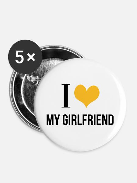 I Love My Girlfriend - Buttons small 1''/25 mm (5-pack) - white