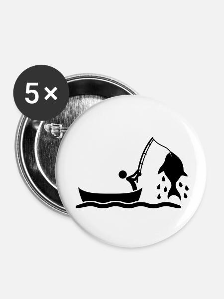 Fishing - Buttons klein 25 mm (5er Pack) - Weiß