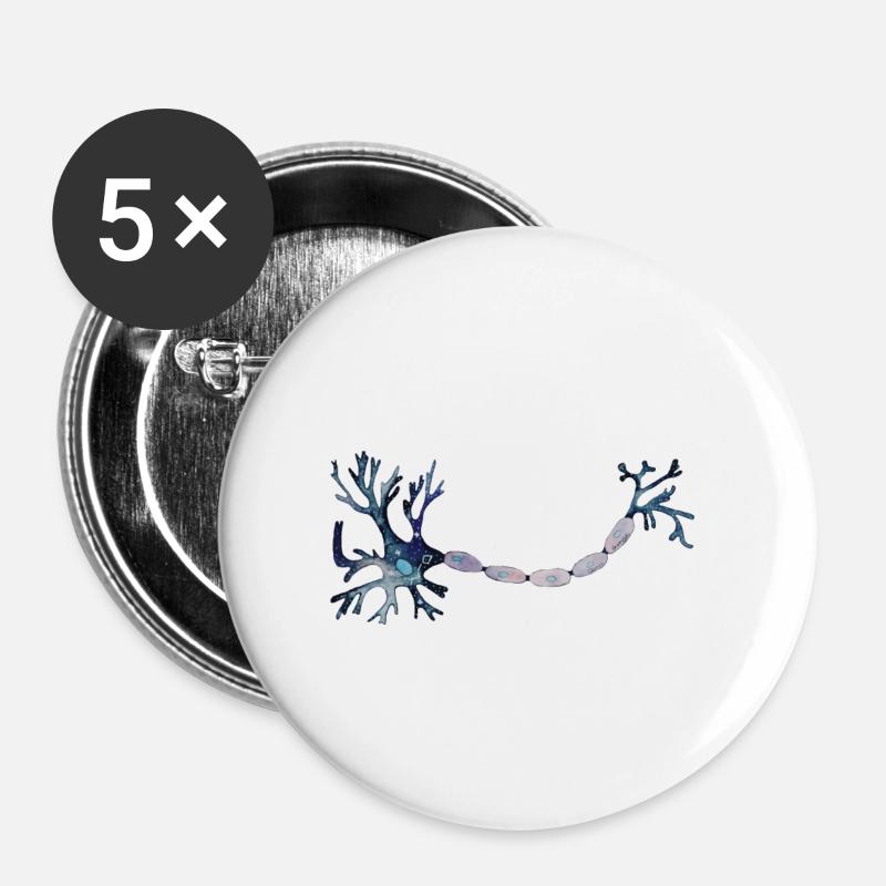 neuron - Buttons small 1''/25 mm (5-pack) - white