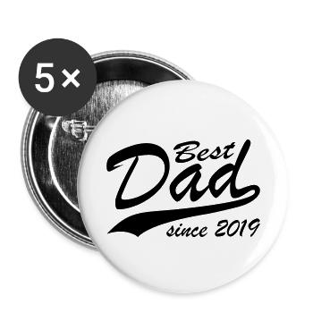 Best Dad - Buttons klein 25 mm (5er Pack) - Weiß - Vorne