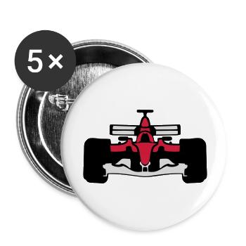 formule 1 voiture course 1072 - Lot de 5 petits badges (25 mm) - blanc - Devant