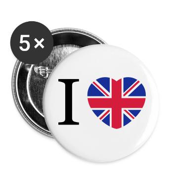 Union jack - Buttons small 1''/25 mm (5-pack) - white - Front