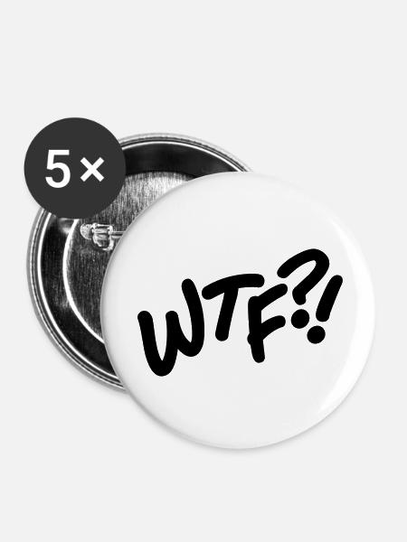 WTF - Buttons klein 25 mm (5er Pack) - Weiß