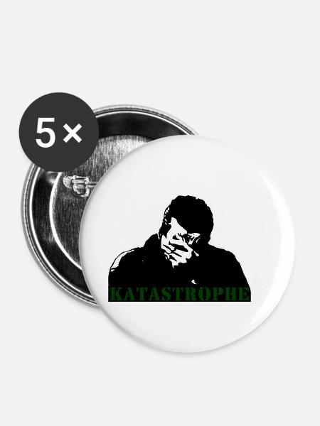 Katastrophe - Buttons klein 25 mm (5er Pack) - Weiß