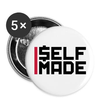 balken logo riche self made man millionaer argent ve - Lot de 5 petits badges (25 mm) - blanc - Devant