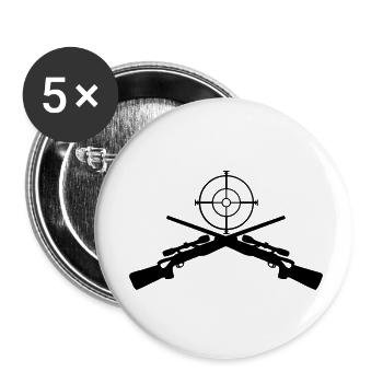Scharfschützen Ziel sniper gamer fps gaming geek - Buttons klein 25 mm (5er Pack) - Weiß - Vorne