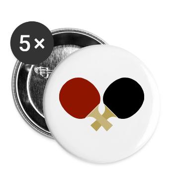 tennis de table - Lot de 5 petits badges (25 mm) - blanc - Devant