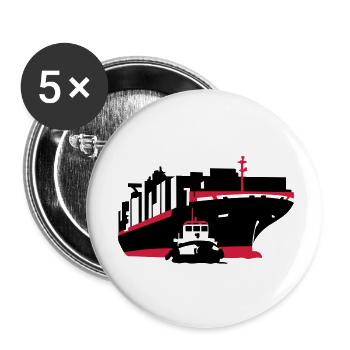 porte-conteneurs - Lot de 5 petits badges (25 mm) - blanc - Devant