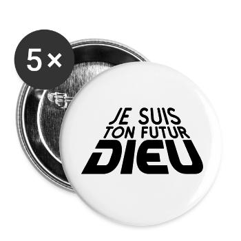 Futur Dieu 3D (1c) - Buttons small 1''/25 mm (5-pack) - white - Front