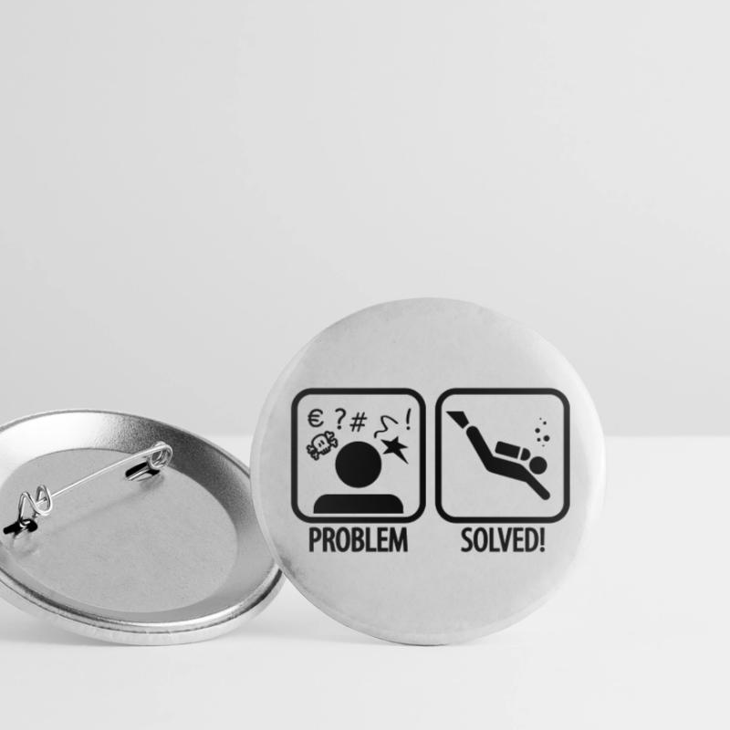 Diving: Problem - Solved! Buttons klein 25 mm (5er Pack)