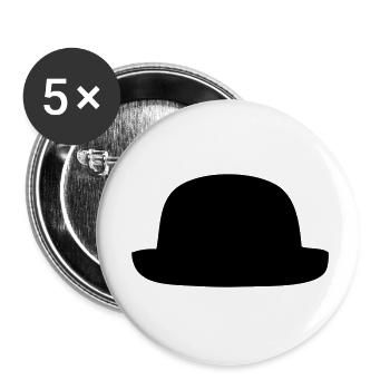 Fancy black hat - Buttons small 1''/25 mm (5-pack) - white - Front