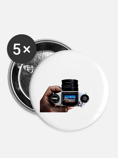 Kamera - Buttons klein 25 mm (5er Pack) - Weiß