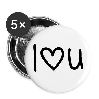 I Lovee You - Buttons small 1''/25 mm (5-pack) - white - Front
