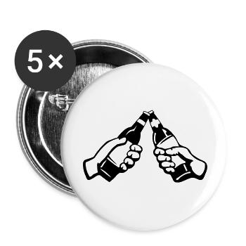 Bierflaschen - Buttons klein 25 mm (5er Pack) - Weiß - Vorne