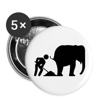 Elephant shit - Buttons klein 25 mm (5er Pack) - Weiß - Vorne