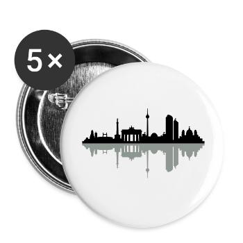 Skyline Berlin Schatten - Buttons klein 25 mm (5er Pack) - Weiß - Vorne