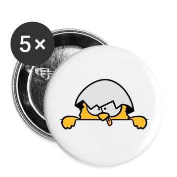 Crazy chicks behind wall - Buttons small 1''/25 mm (5-pack) - white - Front