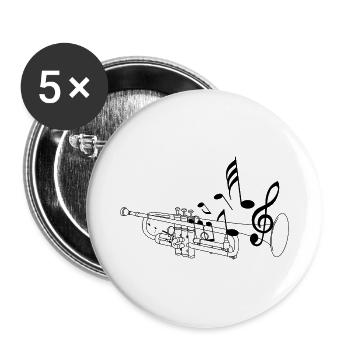 Jazz Trompete Trompeter Big Band Geschenkidee - Buttons klein 25 mm (5er Pack) - Weiß - Vorne