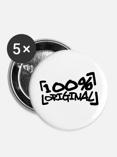 Cartoon Comic 100 % Original - Buttons klein 25 mm (5er Pack) - Weiß