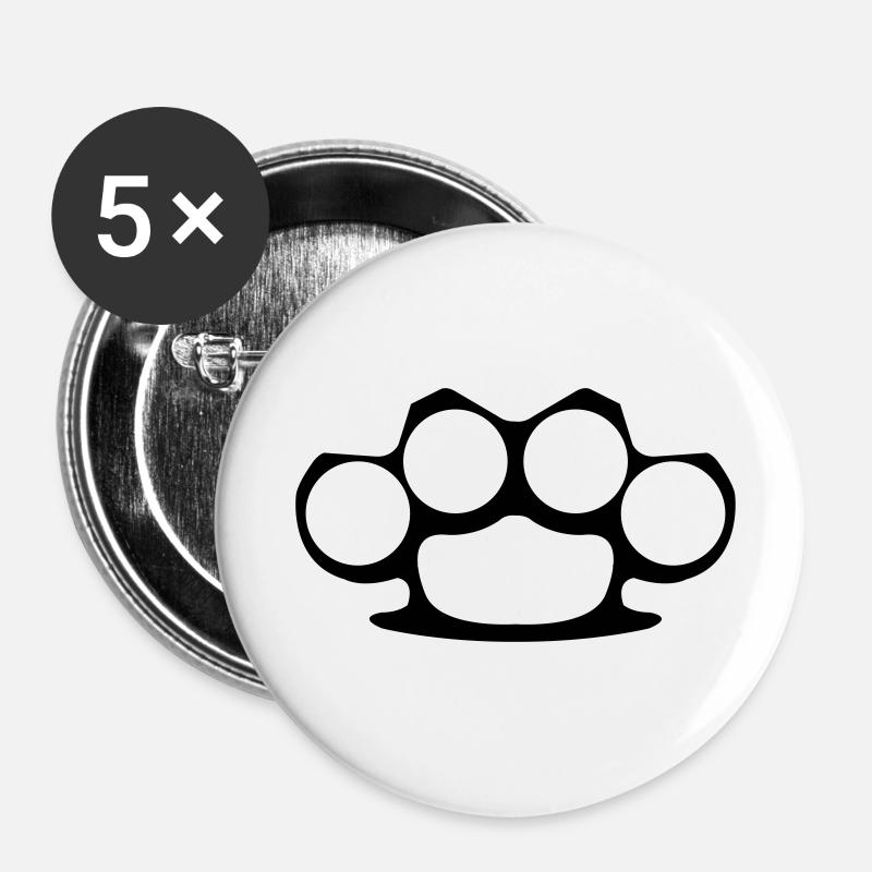 Schlagring - Buttons klein 25 mm (5er Pack) - Weiß