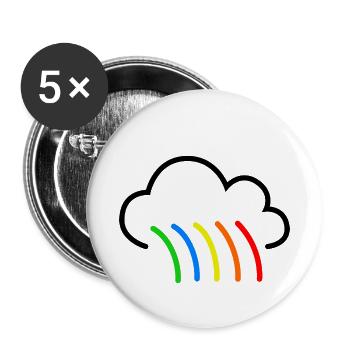 Rainbow Cloud - Buttons small 1''/25 mm (5-pack) - white - Front