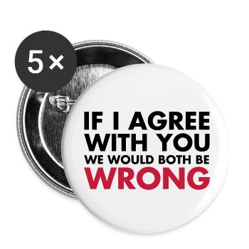 Funny - Buttons klein 25 mm (5er Pack) - Weiß - Vorne