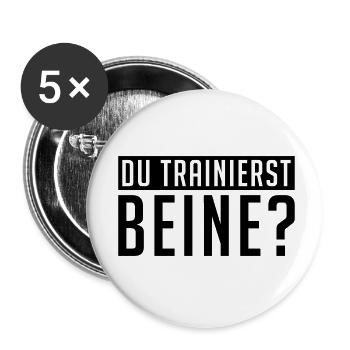 du_trainierst_beine_ry1 - Buttons klein 25 mm (5er Pack) - Weiß - Vorne