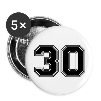 30_number_30_(s31) - Buttons small 1''/25 mm (5-pack) - white - Front