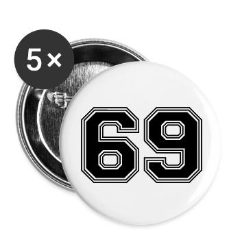 69_number_69_(s31) - Buttons small 1''/25 mm (5-pack) - white - Front