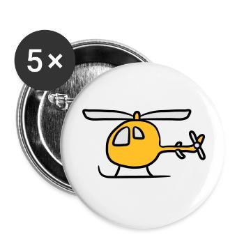 Comic Cartoon Kinder Heli Niedlich - Buttons klein 25 mm (5er Pack) - Weiß - Vorne