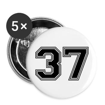 37_number_37_(s31) - Buttons small 1''/25 mm (5-pack) - white - Front