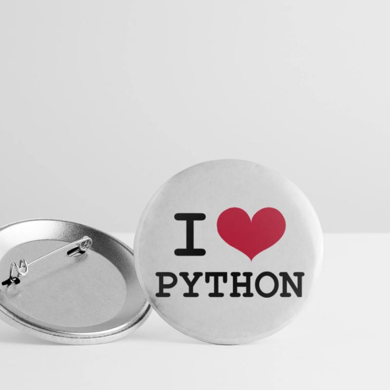 I Love Python [Developer / Geek] Buttons klein 25 mm (5er Pack)