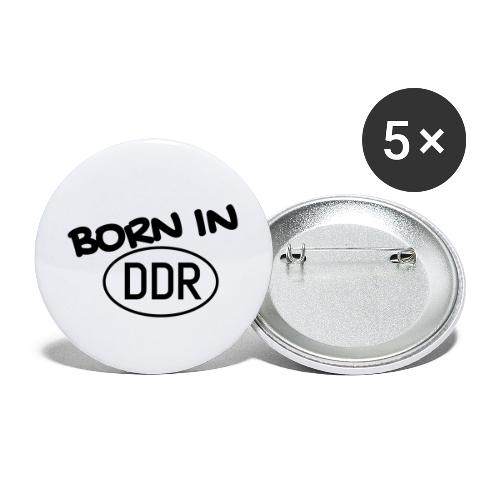 Born in DDR schwarz - Buttons klein 25 mm (5er Pack)