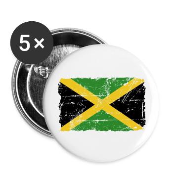 Jamaica - Reggae - Vintage Look - Lot de 5 petits badges (25 mm) - blanc - Devant