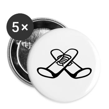 sport ski comic cartoon clipart urlaub 2 bretter f - Buttons klein 25 mm (5er Pack) - Weiß - Vorne